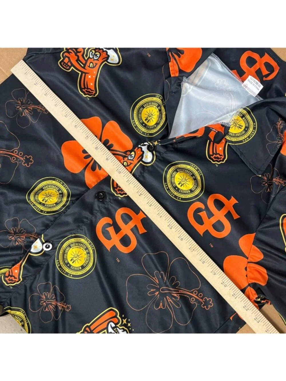 San Jose Giants Churros IBEW SGA Mens Camp Shirt size Large 44x30 MiLB Baseball